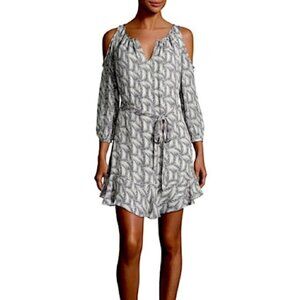 NWT Joie | 100% Silk Isaline Cold Shoulder Feather Mini Dress - Size M